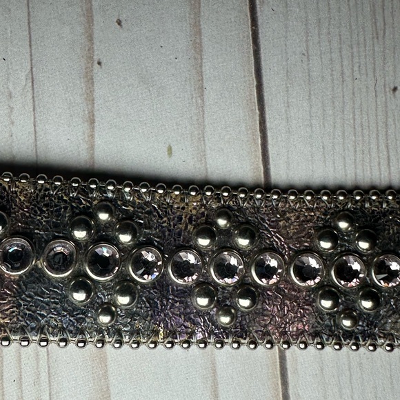 BB Simon Western Belt Cowgirl Silver Studded - Picture 3 of 5